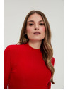 Moodo Červená blúzka s ozdobnými rukávmi Moodo