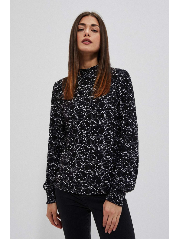 Moodo Čierna blúzka s dlhým rukávom Moodo