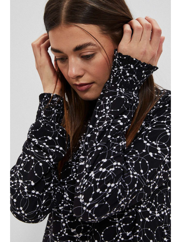 Moodo Čierna blúzka s dlhým rukávom Moodo