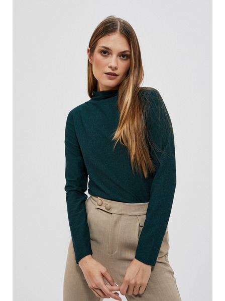 Moodo Blúzka s metalickou niťou smaragdová Moodo