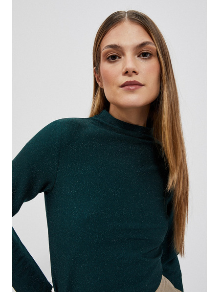 Moodo Blúzka s metalickou niťou smaragdová Moodo