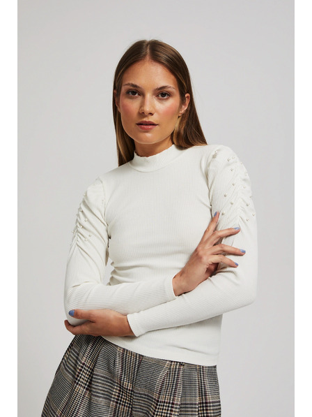 Moodo Blúzka s nadýchanými rukávmi perleťová Moodo