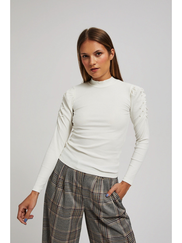 Moodo Blúzka s nadýchanými rukávmi perleťová Moodo