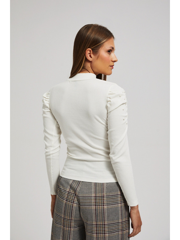 Moodo Blúzka s nadýchanými rukávmi perleťová Moodo