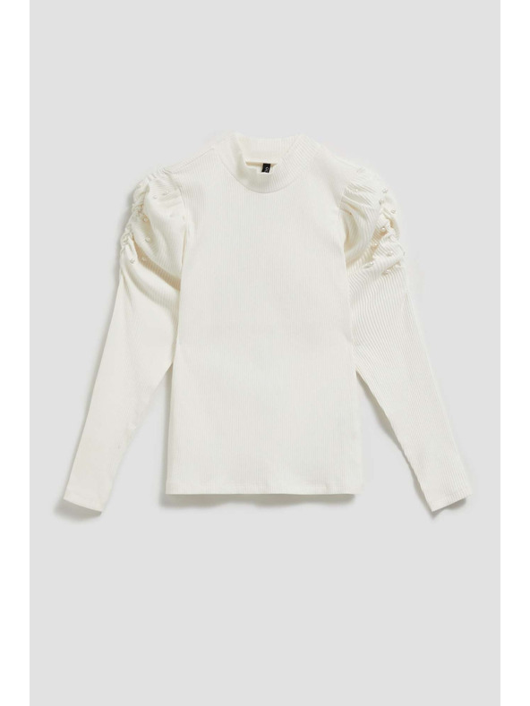 Moodo Blúzka s nadýchanými rukávmi perleťová Moodo