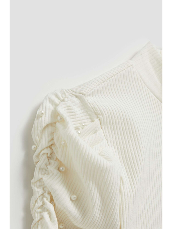 Moodo Blúzka s nadýchanými rukávmi perleťová Moodo