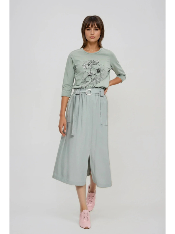 Moodo Blúzka s kvetinovým vzorom olivová Moodo