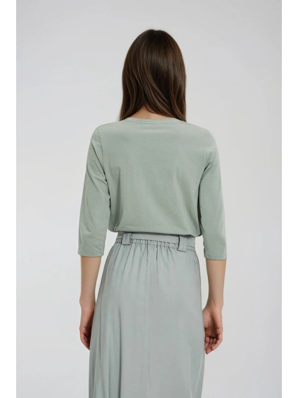 Moodo Blúzka s kvetinovým vzorom olivová Moodo