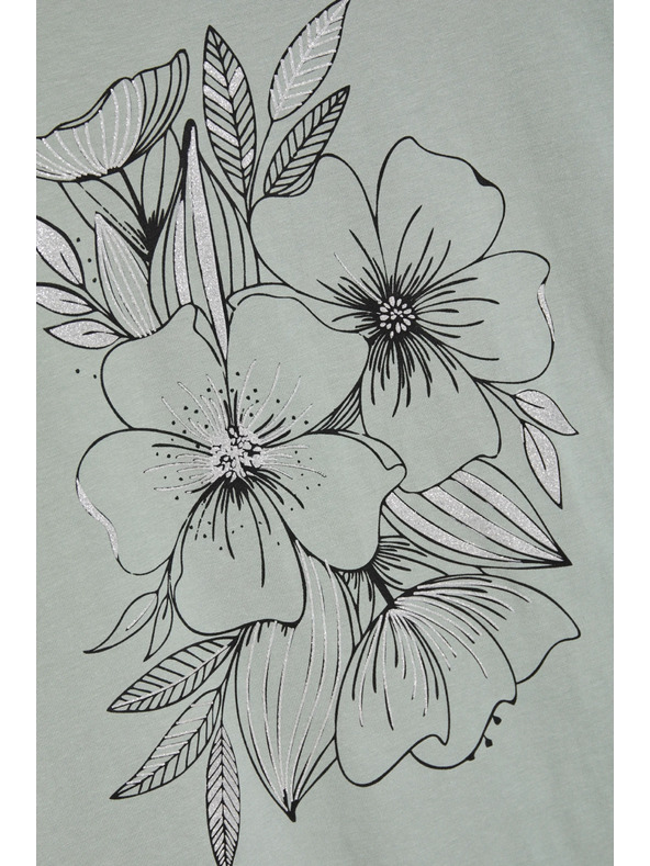 Moodo Blúzka s kvetinovým vzorom olivová Moodo