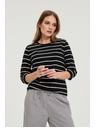 Moodo Čierna pruhovaná blúzka Moodo