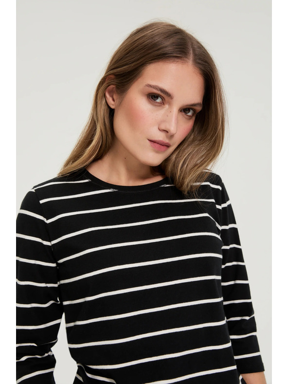 Moodo Čierna pruhovaná blúzka Moodo