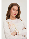 Moodo Bavlnená blúzka s potlačou biela Moodo