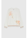 Moodo Bavlnená blúzka s potlačou biela Moodo