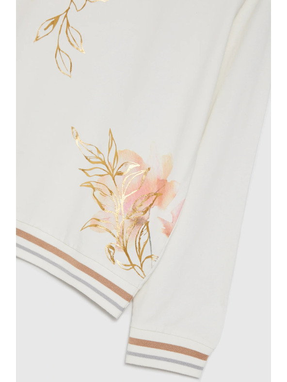 Moodo Bavlnená blúzka s potlačou biela Moodo