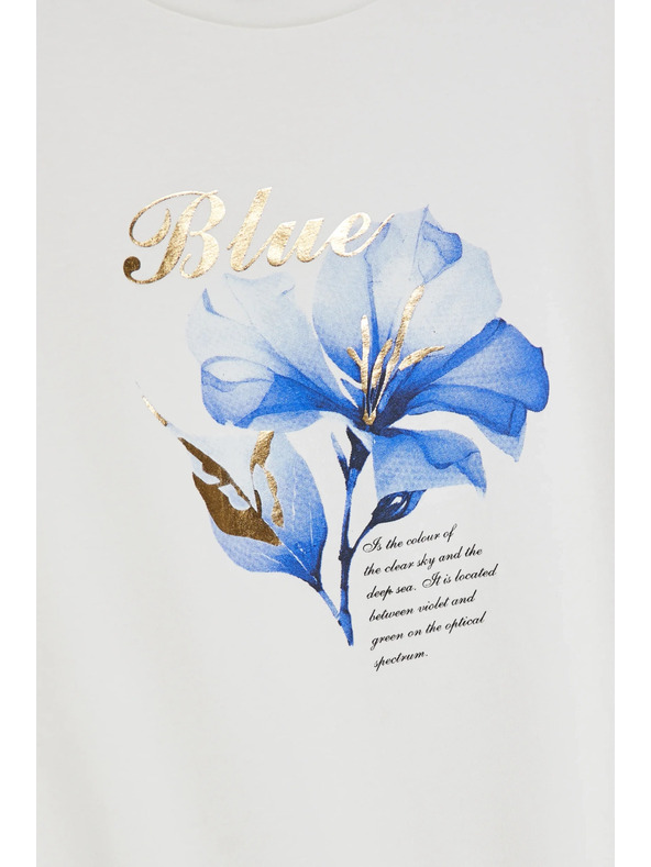 Moodo Blúzka s potlačou a viazaním biela Moodo