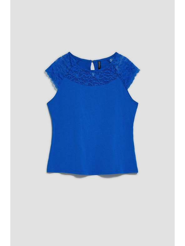 Moodo Modré tričko s čipkou Moodo