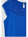 Moodo Modré tričko s čipkou Moodo