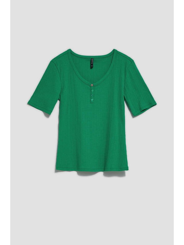 Moodo Blúzka s okrúhlym výstrihom a gombíkmi Moodo