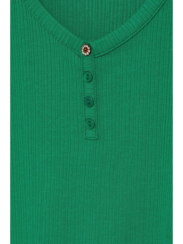 Moodo Blúzka s okrúhlym výstrihom a gombíkmi Moodo