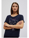 Moodo Blúzka s potlačou tváre granátová Moodo