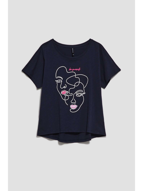 Moodo Blúzka s potlačou tváre granátová Moodo