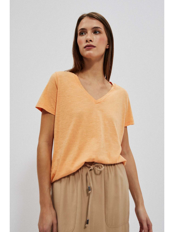 Moodo Bavlnená blúzka s výstrihom do V Moodo