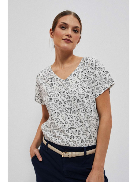 Moodo Tričko s ozdobnou zadnou časťou perleťové Moodo