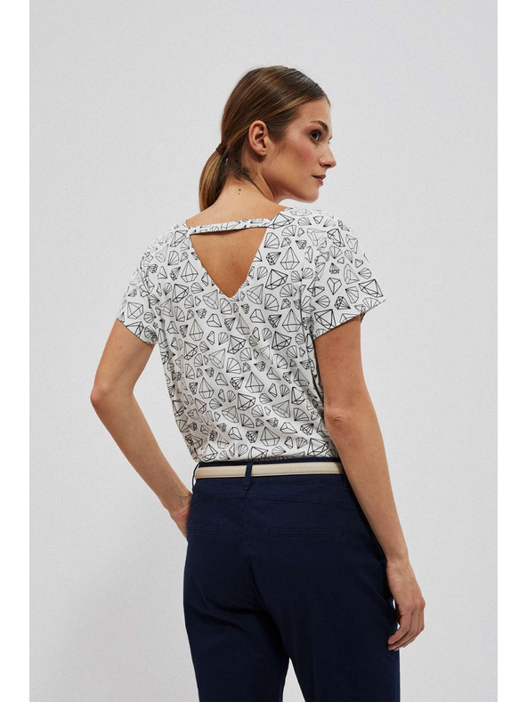 Moodo Tričko s ozdobnou zadnou časťou perleťové Moodo