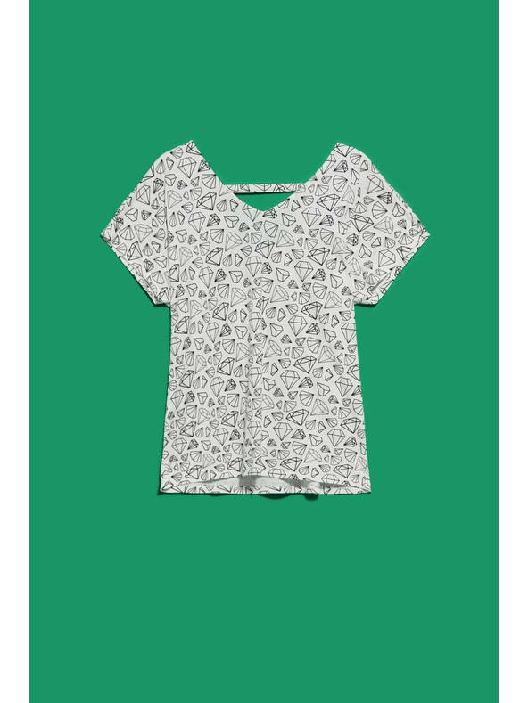 Moodo Tričko s ozdobnou zadnou časťou perleťové Moodo