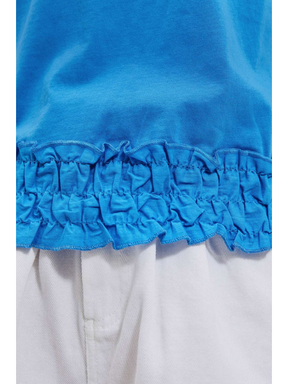 Moodo Hladké azúrové tričko Moodo