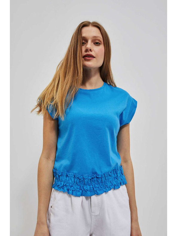 Moodo Hladké azúrové tričko Moodo