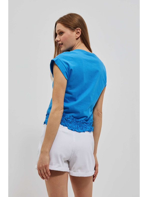 Moodo Hladké azúrové tričko Moodo