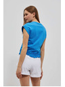 Moodo Hladké azúrové tričko Moodo
