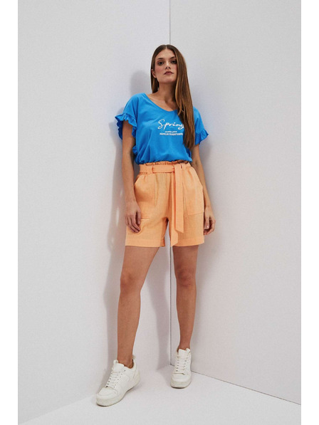 Moodo Blúzka s nápisom a volánikom na rukáve Moodo