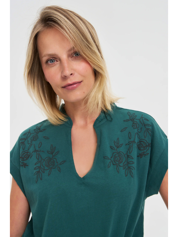 Moodo Bavlnená blúzka zelená Moodo