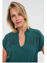 Moodo Bavlnená blúzka zelená Moodo