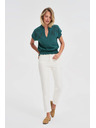 Moodo Bavlnená blúzka zelená Moodo