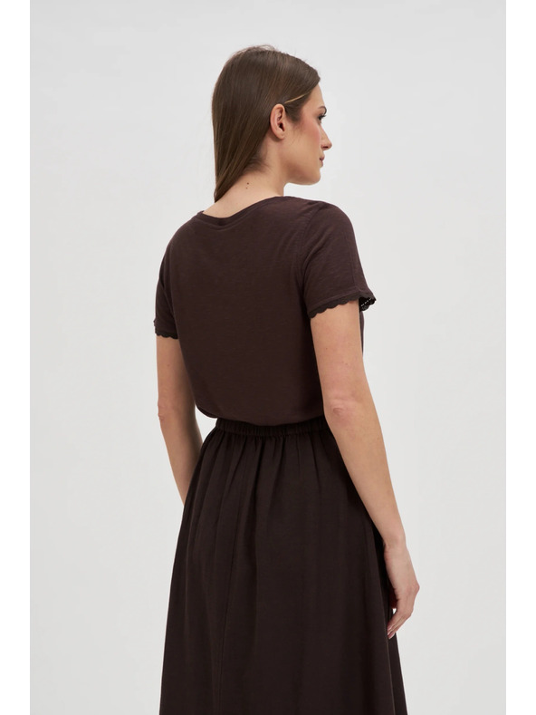 Moodo Hnedé tričko s krátkym rukávom Moodo