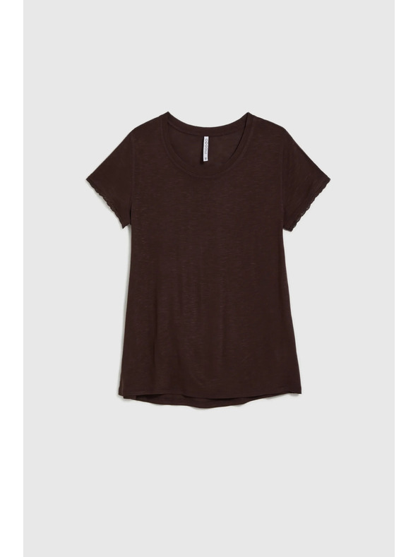 Moodo Hnedé tričko s krátkym rukávom Moodo