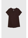Moodo Hnedé tričko s krátkym rukávom Moodo