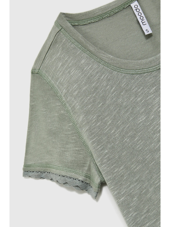 Moodo Blúzka s krátkym rukávom olivová Moodo