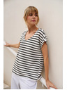 Moodo Biela pruhovaná blúzka Moodo