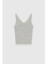 Moodo Bavlnený top v pruhoch béžový Moodo