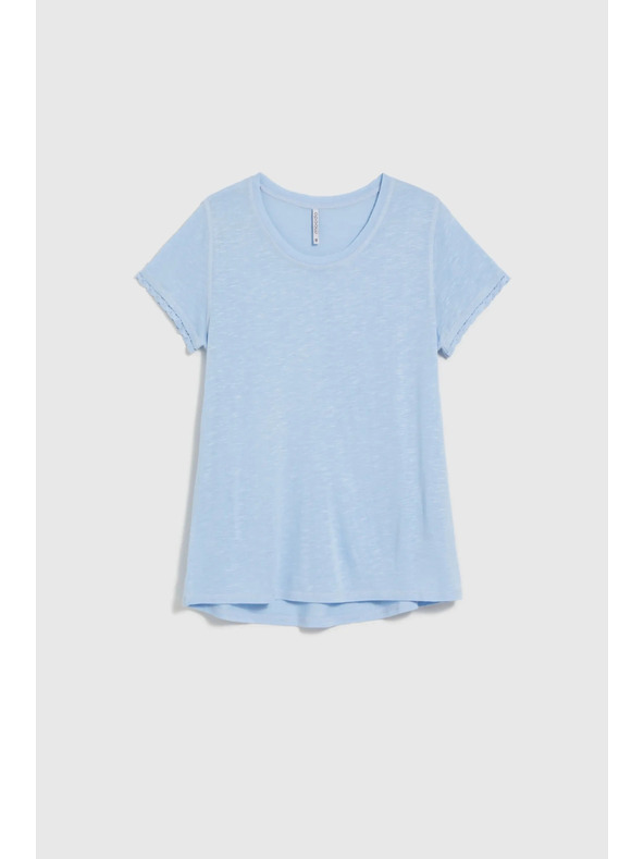 Moodo Svetlomodrá blúzka s okrúhlym výstrihom Moodo