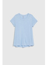 Moodo Svetlomodrá blúzka s okrúhlym výstrihom Moodo