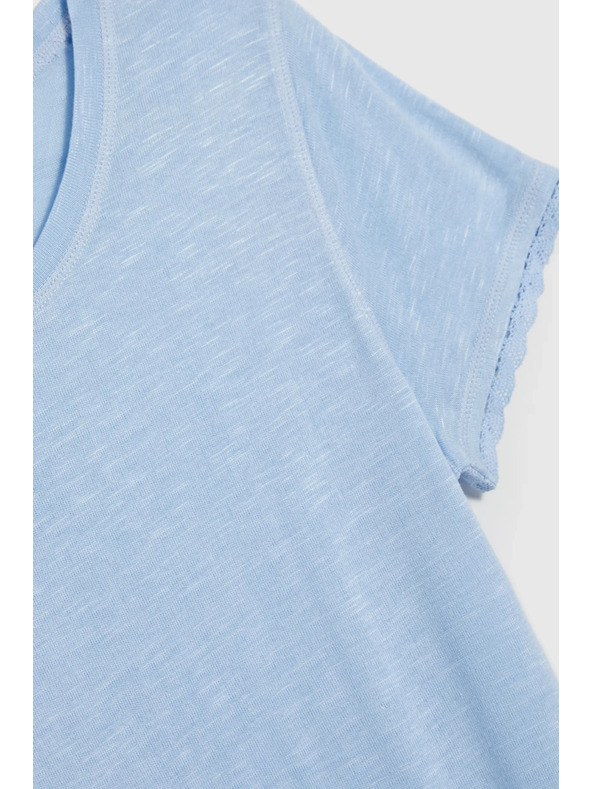 Moodo Svetlomodrá blúzka s okrúhlym výstrihom Moodo