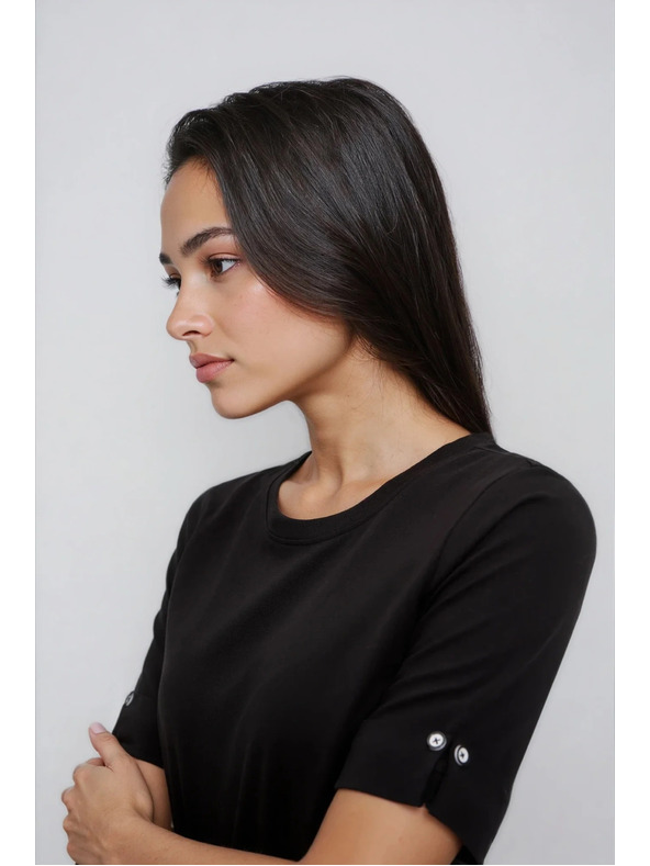 Moodo Bavlnené tričko čierne Moodo