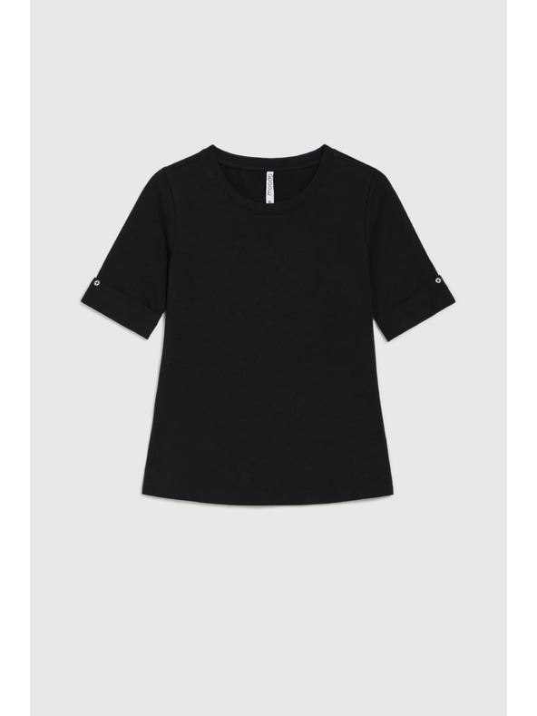 Moodo Bavlnené tričko čierne Moodo