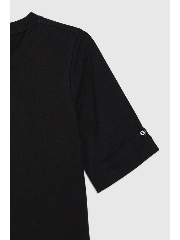 Moodo Bavlnené tričko čierne Moodo