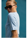 Moodo Bavlnené tričko svetlomodré Moodo
